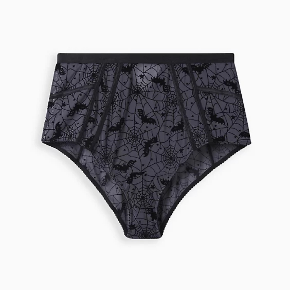 TORRID NWT WEBS AND BATS MESH HIGH WAIST PANTY HALLOWEEN